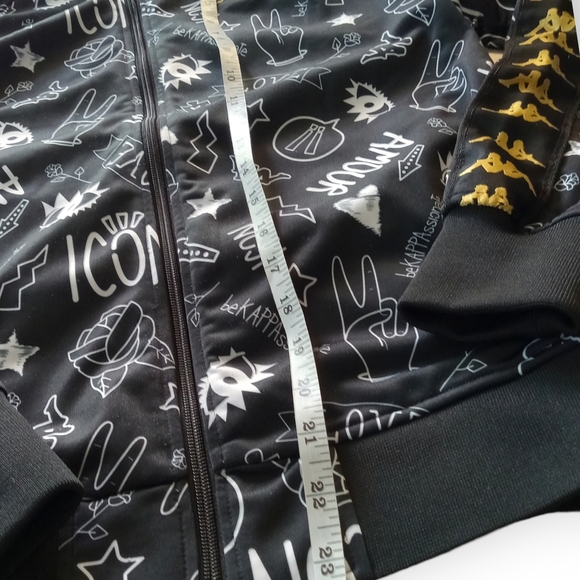 Kappa bekappationate graphetti light zip up jacket gold accent logos youth / xs - Picture 6 of 7